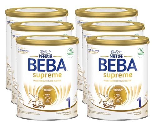 Nestlé BEBA SUPREME 1 Anfangsnahrung: von Geburt an, Pulver, mit Omega 3, 6er Pack (6 x 800g) von BEBA