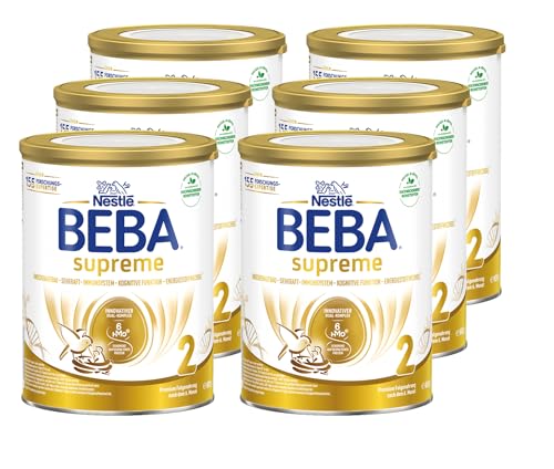 Nestlé BEBA SUPREME 2 Folgenahrung: nach dem 6. Monat, Pulver, im Anschluss an das Stillen, 6er Pack (6 x 800g) von BEBA