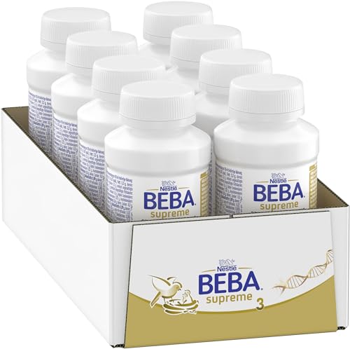 BEBA SUPREME 3 Folgenahrung: ab dem 12. Monat, trinkfertig, im Anschluss an das Stillen, 8er Pack Fläschchen (8 x 200ml) von BEBA