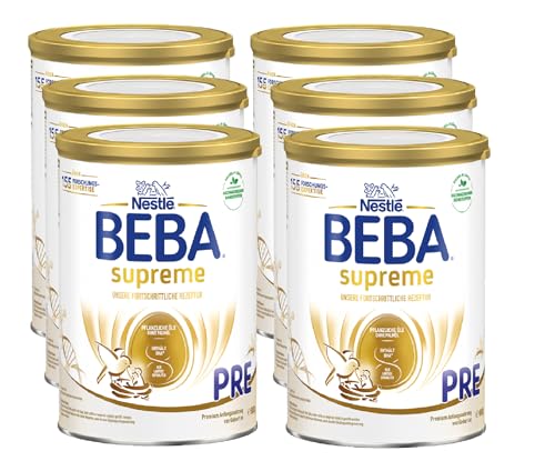 BEBA BEBA Nestlé BEBA SUPREME PRE Anfangsnahrung: von Geburt an, Pulver, mit Omega 3, 6er Pack (6 x 800g) von BEBA