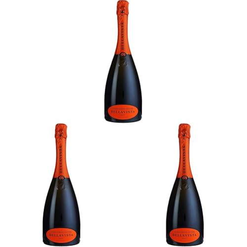 Bellavista Alma Gran Cuvee Franciacorta DOCG di Lombardia, Chardonnay und Pinot Nero, Strohgelb, Würzig, frisch, elegant, harmonisch, Plant Based (1x0.750 l) (Packung mit 3) von BELLAVISTA