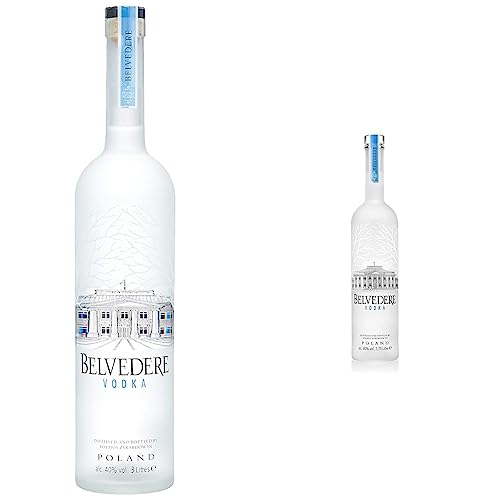 Belvedere Wodka Pure mit LED-Beleuchtung (1 x 3 l) & Wodka Flasche (1 x 1.75 l) von BELVEDERE