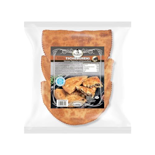 BARIN Tschebureki gebraten mit Schweinefleisch 500g Tiefgefrorene Russische Teigtaschen Handgemachte Krimtatarische Spezialität Knuspriger Teig mit zartem Fleisch von BEM