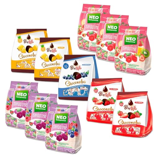 Uniconf NEO Botanica SMOOTHIE und BonRoll Set: Fruchtgummibonbons in 5 Geschmacksrichtungen (1,6 kg) von BEM