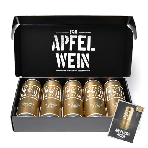 BEMBEL WITH CARE Apfelwein-Gold-Quitte Care-Paket 5 x 0,5L inkl. Pfand und einer BEMBEL WITH CARE Postkarte von BEMBEL WITH CARE