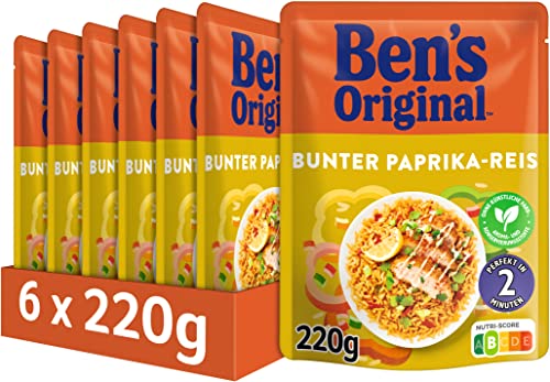 BEN'S ORIGINAL Express Reis Bunter Paprika, 6 Packungen (6 x 220g) von Ben's Original