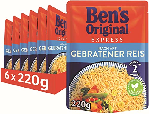 BEN'S ORIGINAL Express Reis nach Art gebratener Reis, 6 Packungen (6x 220g), Fertiggerichte für Mikrowelle von Ben's Original