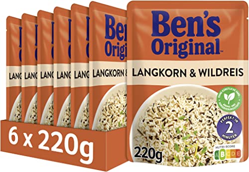 Ben's Original Express Reis Langkorn- und Wildreis, 6 Packungen (6 x 220g) von BEN'S ORIGINAL