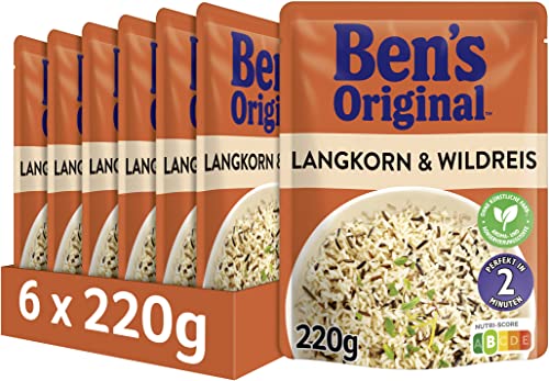 BEN’S ORIGINAL Ben's Original Express Reis Langkorn- und Wildreis, 6 Packungen (6 x 220g) von BEN’S ORIGINAL