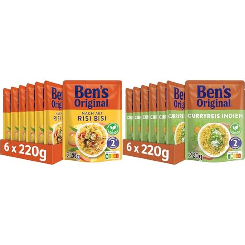 Ben's Original Express-Reis - Multipack - Risi Bisi (6 x 220g) I Curryreis (6 x 220g) - 12 Packungen von Ben's Original