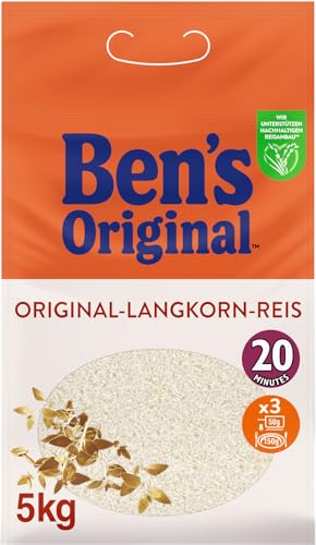 Ben’s Original Loser Reis 20 Minuten Original Langkornreis 5kg – 100 Portionen von BEN’S ORIGINAL