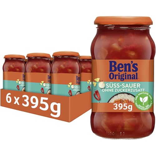 BEN’S ORIGINAL Sauce Süß-Sauer Ohne Zuckerzusatz, 6 Gläser (6 x 395 g) von Ben's Original