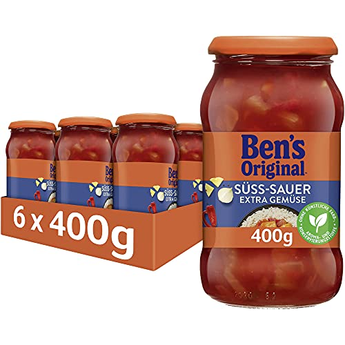 BEN’S ORIGINAL Sauce Süß-Sauer und extra Gemüse, 6 Gläser (6 x 400g) von Ben's Original