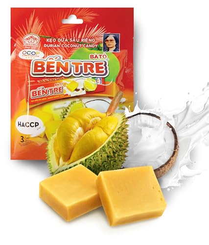BEN TRE Kaubonbon Durian Kokosnuss - Exotische Früchte Vegan Intensives Geschmackserlebnis - ohne negativen Einfluss synthetischer Zusatzstoffe - Einzigartiges Candy Rezept Anwohner Vietnam BEN TRE Kaubonbon Durian Kokosnuss - Exotische Früchte Vegan Intensives Geschmackserlebnis - ohne negativen Einfluss synthetischer Zusatzstoffe - Einzigartiges Candy Rezept Anwohner Vietnam von BEN TRE