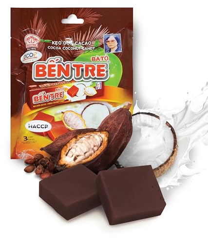 BEN TRE Kaubonbon Kakao Kokosnuss - Exotische Früchte Vegan Intensives Geschmackserlebnis ohne negativen Einfluss synthetischer Zusatzstoffe - Einzigartiges Candy Rezept Anwohner Vietnam von BEN TRE