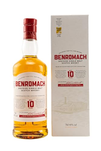 Benromach Whisky 10 Years in Geschenkverpackung Speyside Single Malt Scotch Whisky, 700ml von Benromach