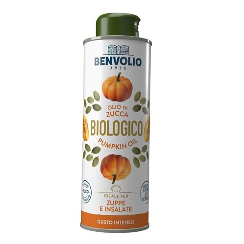 BENVOLIO Kürbiskernöl Bio Kaltgepresst 250ml - 100% Natürliches & Rein, für Haut, Haar & ProstataGesundheit | Verwendung in Salaten, Suppen, Haut, Haarpflege, Lash und Brauenwuchs | Pumpkin Seed Oil von BENVOLIO