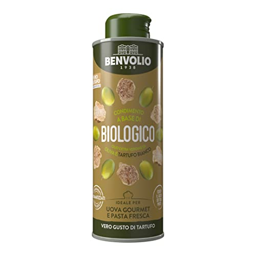 Weißes Trüffelöl 250ml, Benvolio 1938 - Gewürz auf der Basis von italienischem nativem Olivenöl extra, aromatisiert mit frischem weißem Trüffel Weißes Trüffelöl 250ml, Benvolio 1938 - Gewürz auf der Basis von italienischem nativem Olivenöl extra, aromatisiert mit frischem weißem Trüffel von BENVOLIO