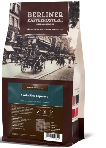 Berliner Kaffeerösterei - Costa Rica Espresso (500g / ganze Bohne), Röstgrad Kaffee: sehr dunkel, 100% Arabica Bohnen, Aromaprofil: Karamellig/Röstig Berliner Kaffeerösterei - Costa Rica Espresso (500g / ganze Bohne), Röstgrad Kaffee: sehr dunkel, 100% Arabica Bohnen, Aromaprofil: Karamellig/Röstig von BERLINER KAFFEERÖSTEREI GIEST & COMPAGNON