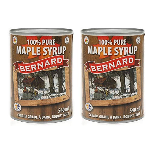 Ahornsirup Grad A (Dark, Robust taste) - Traditionelle kanadische Dose - Pack 2 x 540 ml - Kanadischer ahornsirup - Original Maple Syrup von MapleFarm