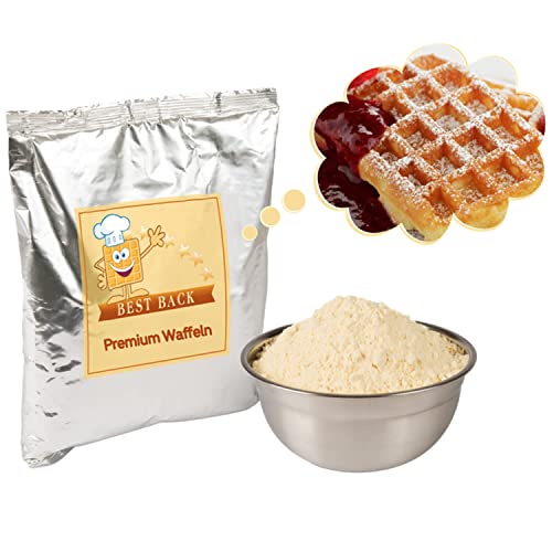 BEST BACK Premium Backmischung für lecker Waffeln Fertigbackmischung Waffelteig Teigmischung (Wie bei Oma's Küche) - Nur Wasser dazu! (5x1kg) von BEST BACK