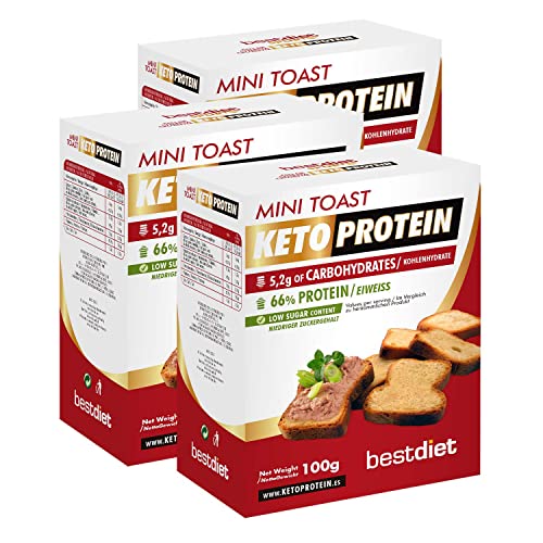 Bestdiet Keto Protein - Mini-Toast - Hoher Proteingehalt - (Packung 3x100g) von BEST DIET