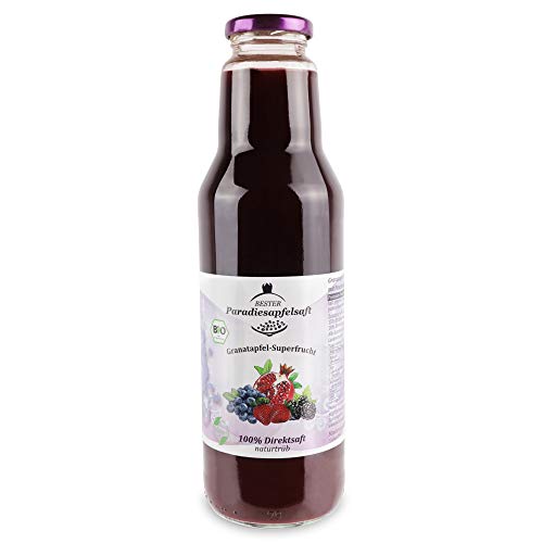 Granatapfel-Superfrucht - 100% Bio-Direktsaft (naturtrüb) - 12 x 750 ml von BESTER Paradiesapfelsaft