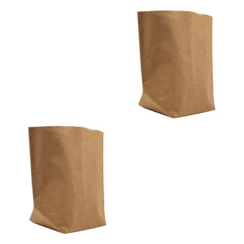 BESTonZON 2st Lebensmittelgeschäft Lunchpaket Kraftpapier Kleine ülleimer Wiederverwendbare Einkaufstüten Für Die Küche Taschen Für Blumentöpfe Braune Kraftpapiertüten Waschbar Requisiten von BESTonZON
