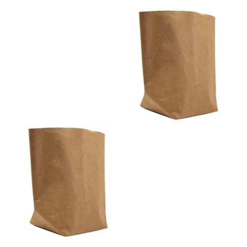 BESTonZON 2st Lebensmittelgeschäft Lunchpaket Kraftpapier Kleine Mülleimer Wiederverwendbare Einkaufstüten Für Die Küche Taschen Für Blumentöpfe Braune Kraftpapiertüten Waschbar Requisiten von BESTonZON