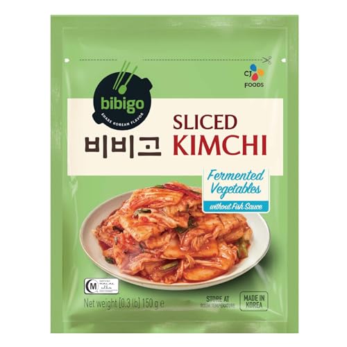 Bibigo Kimchi geschnitten – Fermentierter Kohl aus Korea – Ohne Fischsauce und halal – 1 x 150 g von BIBIGO