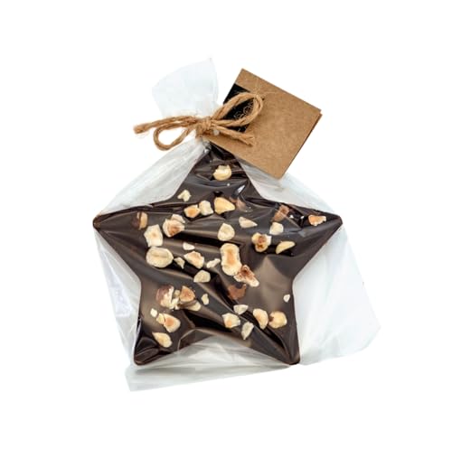 Schokoladen Stern mit Honig und Haselnüssen 85 gr Schokolade zum Verschenken Sternschokolade Haselnussschokolade von BIENE24.DE