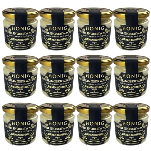 12x Original Deutscher Honig Frühtracht 250g im Glas cremig gerührt Regionales Produkt aus Oberfranken (Nord-Bayern) Honig rein und natürlich von BIENEN SCHMIDT