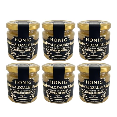 6x Original Deutscher Honig Waldblütenhonig 250g im Glas "Waldzauber" Honig rein und natürlich 6x Original Deutscher Honig Waldblütenhonig 250g im Glas "Waldzauber" Honig rein und natürlich von BIENEN SCHMIDT