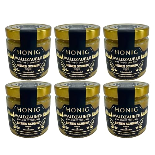 6x Original Deutscher Honig Waldblütenhonig 500g im Glas "Waldzauber" Honig rein und natürlich 6x Original Deutscher Honig Waldblütenhonig 500g im Glas "Waldzauber" Honig rein und natürlich von BIENEN SCHMIDT