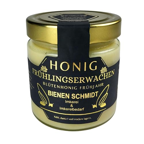 Original Deutscher Honig Frühtracht 500g im Glas cremig gerührt Regionales Produkt aus Oberfranken (Nord-Bayern) Honig Ernte 2023 rein und natürlich von BIENEN SCHMIDT