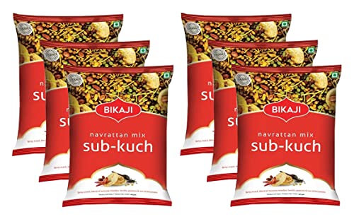 Bikaji Sab Kuch Aslee Bikaneri Namkeen Anytime Snack-Beutel, 200 g, 6 Stück von BIKAJI