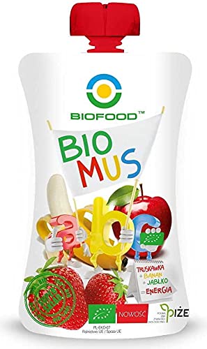 Erdbeer-Bananen-Apfel-Mousse BIO 90 g - BIO FOOD von BIO FOOD
