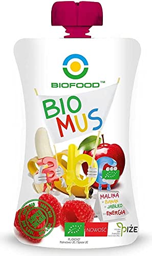 Himbeer-Bananen-Apfel-Mousse BIO 90 g - BIO FOOD von BIO FOOD