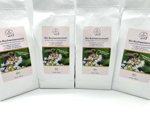 Bio-Buchweizenmehl 4x500 g, glutenfrei, aus geschälten Buchweizenkörnern aus Oberbayern/Deutschland, vegan, vegetarisch, bestens für Pfannkuchen und Brotbacken geeignet Bio-Buchweizenmehl 4x500 g, glutenfrei, aus geschälten Buchweizenkörnern aus Oberbayern/Deutschland, vegan, vegetarisch, bestens für Pfannkuchen und Brotbacken geeignet von BIO-Manufaktur ERBER 100% Natur