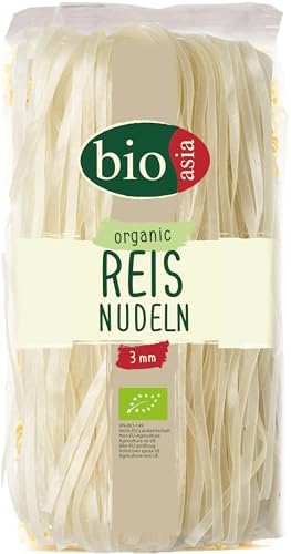 BIOASIA Bio Reisnudeln, asiatische Nudeln aus 100% biologischem Reismehl, glutenfrei und vegan, 1 x 200 g von Bioasia