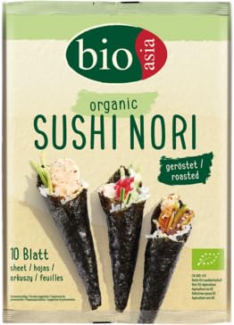 Bioasia Bio Seetang Gerösteter Bio Seetang für die Zubereitung von Sushi (6 x 25 g) von Bioasia