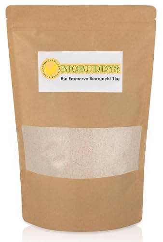 Bio Emmervollkornmehl – 1kg Vollkorn, Nährstoffreich & Natürlicher Geschmack | Ideal für Brot, Gebäck & Backwaren | 100% Bio-Qualität, Ohne Zusätze, Vegan Bio Emmervollkornmehl – 1kg Vollkorn, Nährstoffreich & Natürlicher Geschmack | Ideal für Brot, Gebäck & Backwaren | 100% Bio-Qualität, Ohne Zusätze, Vegan von BIOBUDDYS