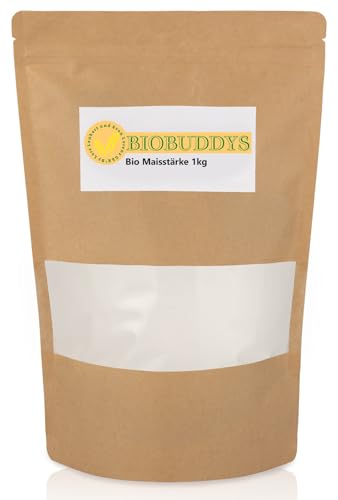 Bio Maisstärke 1kg - Puddingpulver glutenfrei & fein – ideal für Saucen, Puddings und Backen, Alternative Speisestärke zur Kartoffelstärke Bio Maisstärke 1kg - Puddingpulver glutenfrei & fein – ideal für Saucen, Puddings und Backen, Alternative Speisestärke zur Kartoffelstärke von BIOBUDDYS