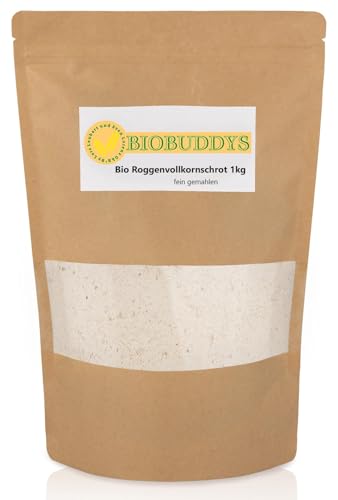 Bio Roggenvollkornschrot fein – natürlich und Ideal für traditionelles Brotbacken - 1kg Bio Roggenvollkornschrot fein – natürlich und Ideal für traditionelles Brotbacken - 1kg von BIOBUDDYS
