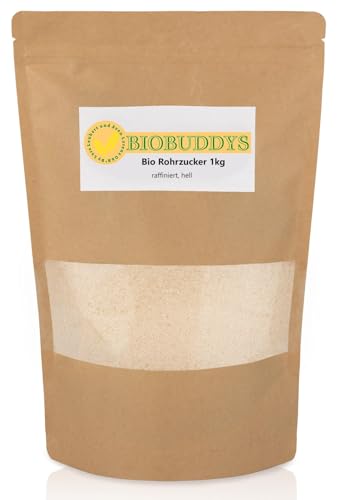 Bio Rohrzucker hell 1kg – naturbelassen & kontrolliert biologisch – Feinkörnig & milder Geschmack – Ideal für Backen, Kochen & Süßen – Vegan, ohne Zusatzstoffe- einfach Zucker Bio Rohrzucker hell 1kg – naturbelassen & kontrolliert biologisch – Feinkörnig & milder Geschmack – Ideal für Backen, Kochen & Süßen – Vegan, ohne Zusatzstoffe- einfach Zucker von BIOBUDDYS