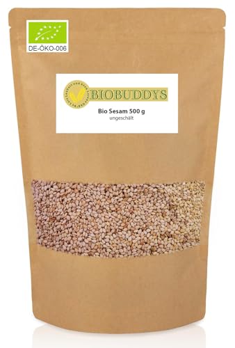 Bio Sesam 500g ungeschält - Roh, Unbehandelt, 100% Bio-Qualität, Vegan, Reich an Omega-3-Fettsäuren, Ideal für Backen, Kochen & Snacks Bio Sesam 500g ungeschält - Roh, Unbehandelt, 100% Bio-Qualität, Vegan, Reich an Omega-3-Fettsäuren, Ideal für Backen, Kochen & Snacks von BIOBUDDYS
