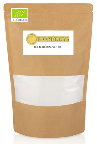 Bio Tapiokastärke 1kg - Tapioka glutenfrei aus der stärkehaltiken Maniokwurzel von BIOBUDDYS