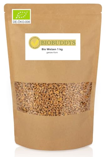 Bio Weizen ganzes Korn 1k - Weizenkörner keimfähig, ideal zur Herstellung von Bio Weizenvollkornmehl oder Bio Weizenvollkornschrot von BIOBUDDYS