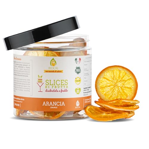 Biocal® - Dehydrierte Orangenscheiben | Kandierte Orangen | Getrocknete Orangenscheiben für Cocktails: perfekt für Cocktails und Desserts, ein natürlicher und leckerer Snack | ca. 38 Scheiben von BIOCAL