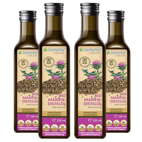 4 Stk. Mariendistelöl Kaltgepresst Bio 250 ml by BIOHERBA – Hochwertiges Unraffiniertes Öl für Maximale Nährstoffdichte 4 Stk. Mariendistelöl Kaltgepresst Bio 250 ml by BIOHERBA – Hochwertiges Unraffiniertes Öl für Maximale Nährstoffdichte von BIOHERBA